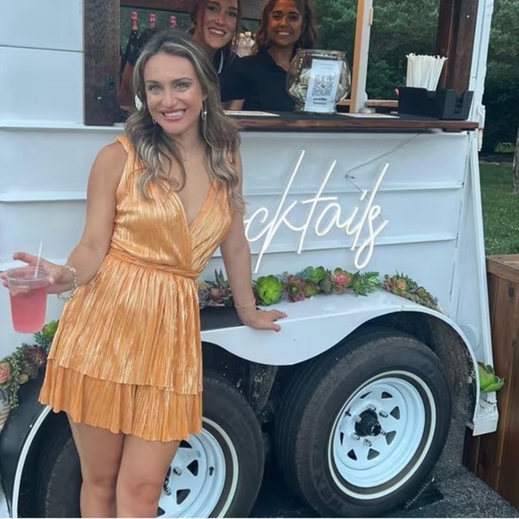 NWT Sabina Musayev $235 - Alma Dress Mandarin color - mini dress - MEDIUM - Picture 6 of 10